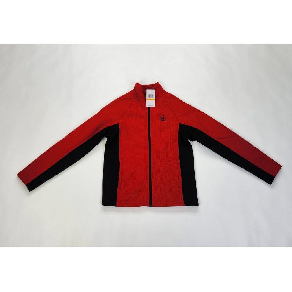 Spyder Heavy Fleece Jacket Mens Small Red and Black Warm
